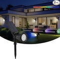 Solar Spot Lights Outdoor, 2-in-1 Wall Mount & Ground Stake 18 LEDs with 2 Lighting Modes, 7 Colors Changing, IP65 Waterproof Solar Landscape Lights for Garden, Pathway, Yard, Patio (1 Pack)