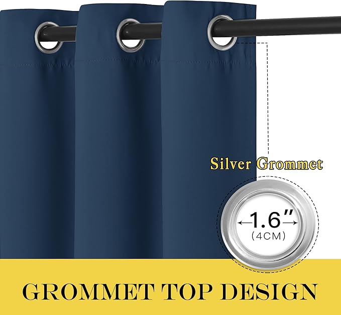 NICETOWN Door Curtain for Closet Doors 80 Inches Long 1 Panel, Blackout Doorway Curtain for Open Closet Bedroom, Room Divider Living Room for Privacy (Moroccan Blue, 1 Panel, 46W x 80L)