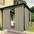 BONZER Outdoor Waterproof Curtains for Patio Privacy Grommet Light Filtering Outside Curtains for Gazebo, Porch, Pergola, Pavilion, 1 Panel, 84W x 84L inch, Taupe