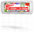 Plastic Trellis Netting 79" x 328 ft Heavy Duty Plant Support Netting White - 6 Inch Garden Trellis on Roll - Mesh for Growing Vine Climbing Plants, Flowers, Peas, and Cucumber