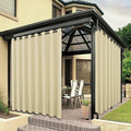 BONZER Wide Waterproof Outdoor Curtains for Patio Heavy Privacy Light Filtering Grommet Outside Curtains for Porch, Pergola, Gazebo, 1 Panel, 110W x 108L inch, Cream