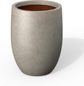 Kante 16.5 Inch Tall Concrete Planter, Large Indoor Outdoor Plant Pot with Drainage, Smooth Weathered Concrete Finish with Painted Interior, Ideal for Porch, Home, Garden, Patio