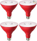 EDISHINE PAR38 Red LED Flood Light Bulbs Outdoor, Dimmable LED Light Bulb, 18W(120W Equivalent), Outdoor Weatherproof Light Bulb, E26 Base, 4 Pack