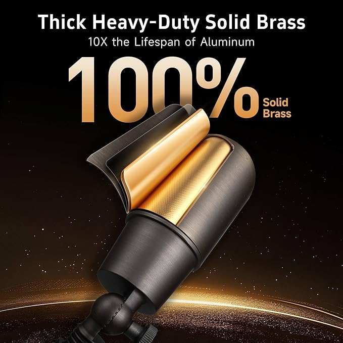 Gardenreet Brass Landscape Lighting - Outdoor Low Voltage Spotlights LED, 12V Wired Uplights, Waterproof Spot Lights, Antique Bronze for Outside Trees with 5W 5000K Daylight MR16 Bulb (4 Pack)