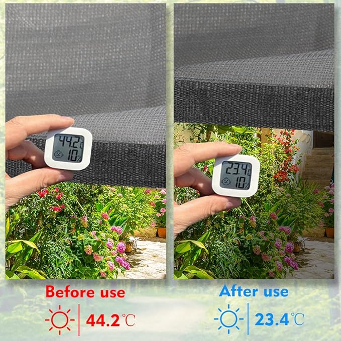 90% Shade Cloth Sun Shade Fabric for Patio Garden Pergola Shade Cover Canopy with Gromments (Grey, 8X10 FT)