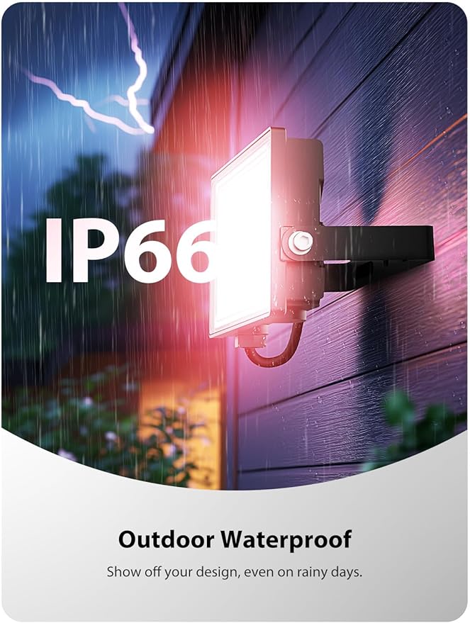 Onforu LED Flood Light Outdoor 700W Equiv, 70W Color Changing RGBW 2700K Floodlight with Remote, Stage Lighting Uplights for Events, IP66 Uplighting Outdoor Spotlight Floor Light for Halloween 4 Pack