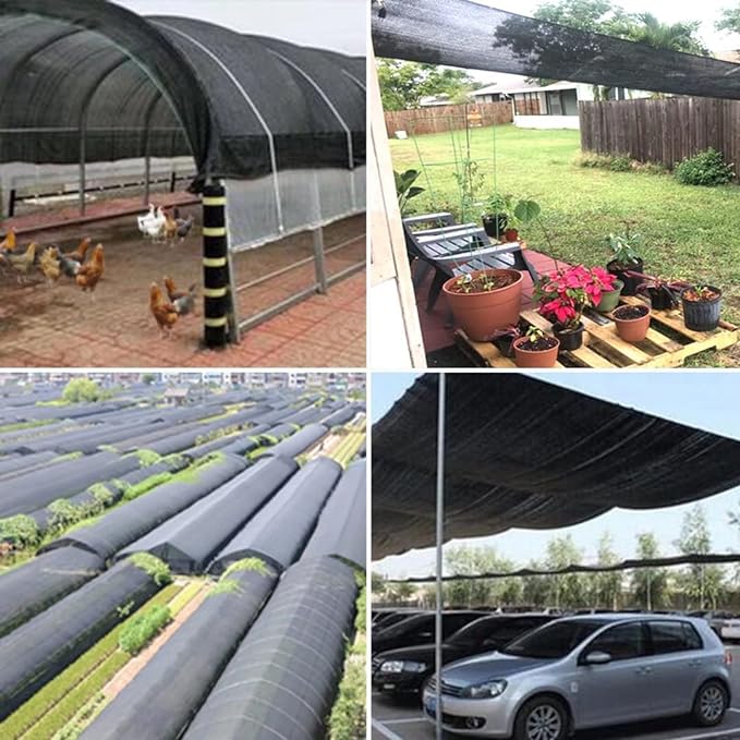 QLOFEI Shade Cloth for Garden, 90% Sunblock Neting Cover Shade Cloth with Grommets, Sun Protection Screens for Patio Kennel Chicken Coop Pergola Greenhouse Plants Cover Mesh Tarp, 10x15 FT