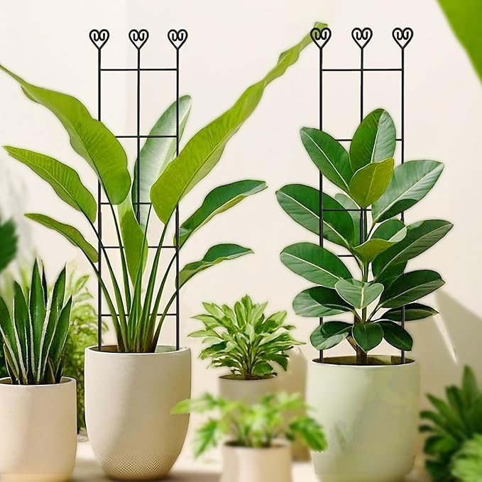 32in Large Indoor Plant Trellis for Climbing Plants, Expandable Metal Garden Trellis for Potted Plants, Tall Plant Supports for Ivy Pothos Hoya Monstera, 4p