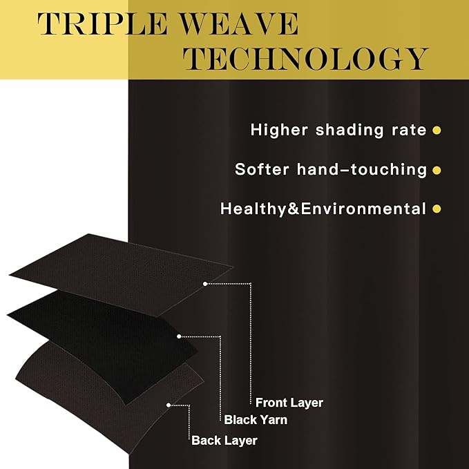 NICETOWN Blackout Room Divider Curtains for Sliding Glass Doors 102 Inches Long 1 Panel, Extra Wide Curtains for Doorway Patio Bedroom Living Room (Toffee Brown, 80Wx102L, 1 Panel)