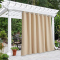 NICETOWN Indoor & Outdoor Curtain for Sliding Door, Extra Wide Room Divider W100 x L95 inch, Waterproof Durable Thermal Insulated Room Darkening Curtain for Porch, Biscotti Beige, 1 Panel