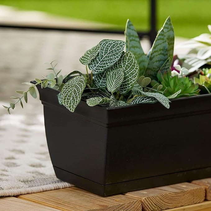 The HC Companies 24" Eclipse Plastic Window Box 7.76"x24"x6.57" in Black Color