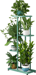 LINZINAR Metal 4 Tier 5 Potted Indoor Outdoor Plant Stand Shelf Planter Display for Patio Garden Corner Balcony Living Room