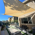 SUNLAX Sun Shade Sail SS-009 14' x 14' x 19.8' Sand Right Triangle Canopy Sail Shade Cover UV Block Permeable Sunshade Outdoor for Patio Backyard Deck Pergola (We Make Custom Size)
