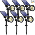 URPOWER Solar Lights Outdoor, Adjustable Spot Lights Outdoor, 2-in-1 Waterproof Landscape Spotlights Wall Light, Dusk-to-Dawn Solar Powered Light for Garden, Yard (6 Pack,Warm White)