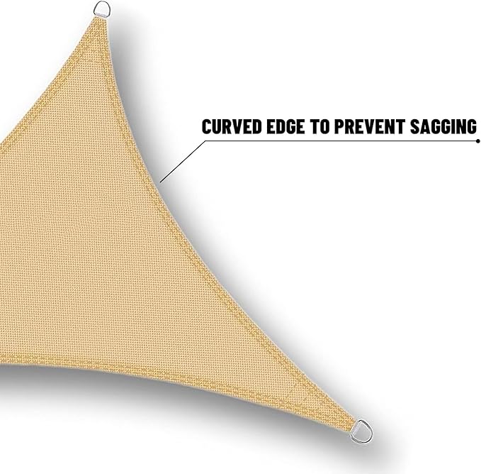 SUNNY GUARD Waterproof Sun Shade Sail 8'x11'x13.6' Sand Right Triangle UV Block Sunshade for Backyard Yard Deck Patio Garden Outdoor Activities and Facility(Customized)