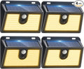 [4 Packs] Solar Motion Sensor Outdoor Lights, Super Bright Solar Lights Outdoor Waterproof, 3 Lighting Modes Security Wall Light for Outside Walking Dog Fence Backyard Deck Garden Door Step Garage