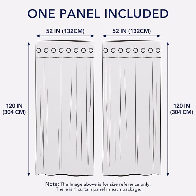 PureFit Outdoor Curtains for Patio Waterproof Weatherproof, UV Resistant Outside Curtains for Gazebo, Front Porch, Pergola, Sun Blocking Privacy Curtain, 52W x 120L inch, 1 Panel, Navy Blue