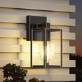 WIHTU Outdoor Lights for House, LED Exterior Front Porch Light Fixtures for Outside, Waterproof Wall Light Outdoor, Sconce Lights for Patio, Garage, Doorway, Entryway (Black with Gold Rim)