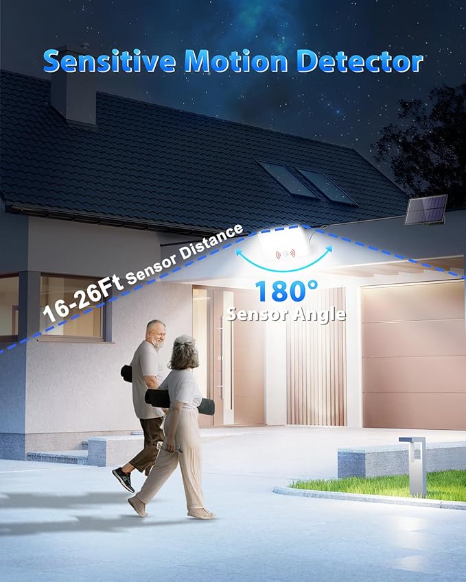 Solar Outdoor Lights, 172LED 3Modes Split Motion Sensor Lights with Remote Control, IP65 Waterproof Solar Flood Lights for Yard, Patio, Garden, Garage (1 Pack)