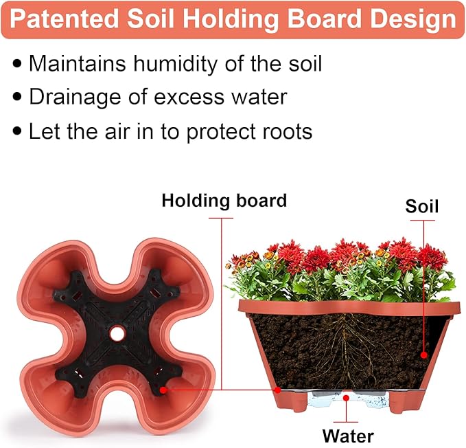 GameXcel Vertical Planter 5 Tier Stackable Planters Garden Planters Strawberry Herb Flower and Vegetable Planter Indoor Outdoor Gardening Pots with Removable Wheels and Tools 2-Pack