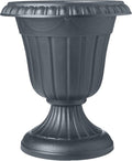 Arcadia Garden Products PL20GY Classic Traditional Plastic Urn Planter Indoor/Outdoor, 10" x 12", Gray