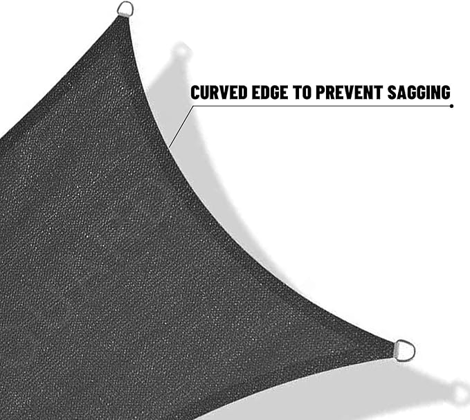 SUNNY GUARD Custom Size 7'x12' Dark Grey Sun Shade Sail Rectangle UV Block Shade for Backyard Yard Patio Deck Garden(Customized)