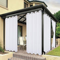 BONZER Waterproof Outdoor Curtains for Patio Porch Pergola Cabana Light Filtering Privacy Grommet Indoor Curtain Panels for Bedroom Living Room, 1 Panel, 54W x 95L inch, White