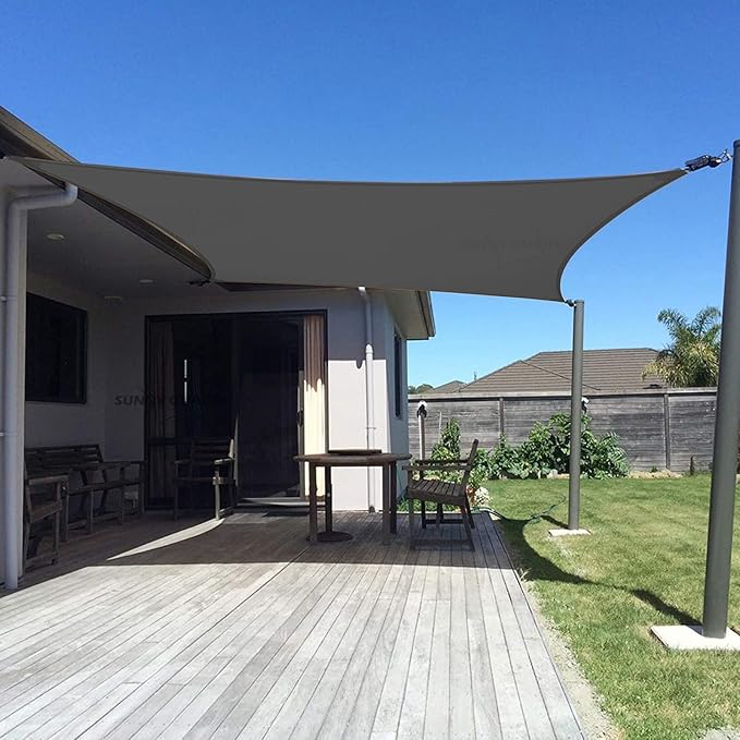 SUNNY GUARD Sun Shade Sail 14' x 18' Rectangle Graphite Grey UV Block Sunshade for Backyard Yard Deck Patio Garden Outdoor Activities and Facility(We Make Custom Size)