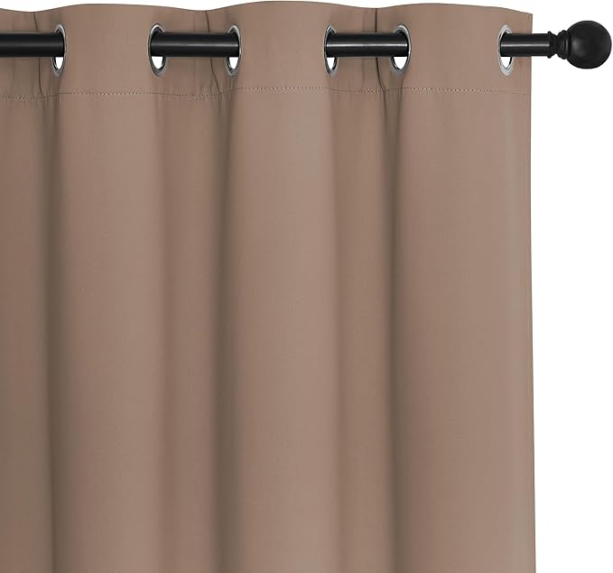 NICETOWN Room Divider Curtain 132 Inches Long, Wide Blackout Sliding Door Curtain for Bedroom, Room Darkening Privacy Window Curtain for Patio Door (1 Panel Set, Cappuccino, 80 x 132 Inch)
