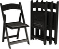 SIMPLEX 48 Black Resin Stackable Folding Chair - Comfortable Black Foldable Chair - Folding Chairs with Padded Seats - Indoor/Outdoor Folding Chairs for Events - Lightweight Foldable Chairs (48 Pack)