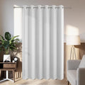 Joydeco Blackout Patio Sliding Door Curtains 108 Inches Long, Grommet Privacy Room Divider Curtains, Extra Wide Thermal Blackout Drapes for Bedroom Living Room (Greyish White, 80Wx108L, 1 Panel)