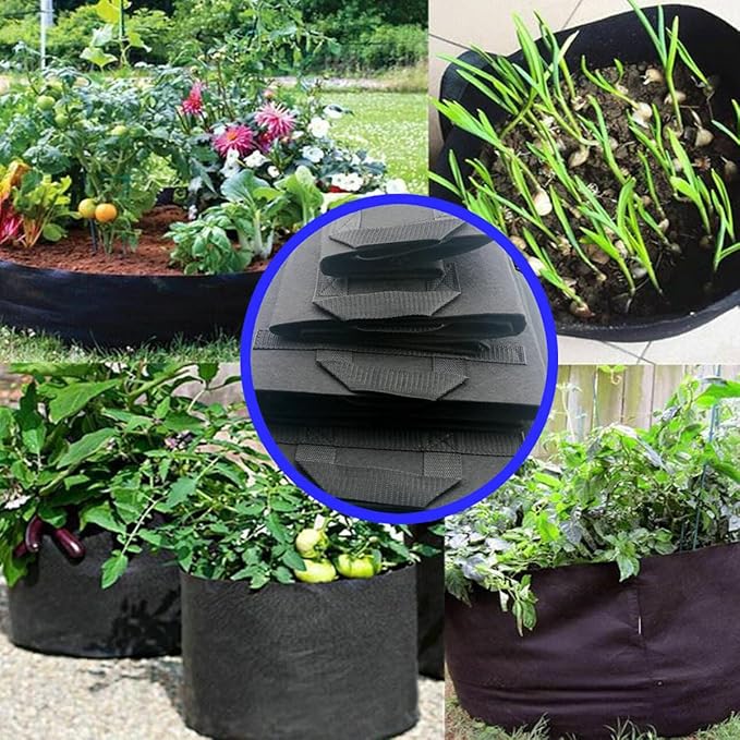 GROWTNT 1 Gallon Grow Bags 24 Pack,1 Gallon Fabric Pots,Garden Bags to Grow Vegetables,Planter Bag for Vegetables,Garden Pots with Two Handles.