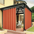BONZER Outdoor Curtains for Patio Waterproof Thick Privacy Extra Wide Grommet Light Filtering Outside Curtains for Porch Pergola Gazebo Deck, 1 Panel, 150W x 84L inch, Mecca Orange