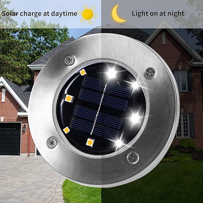 INCX 4.6 inch Solar Lights Outdoor Waterproof, 16 Pack Solar Light for Outside, Garden Lights Landscape Lighting for Patio Pathway Lawn Yard Deck Driveway Walkway, Cold White