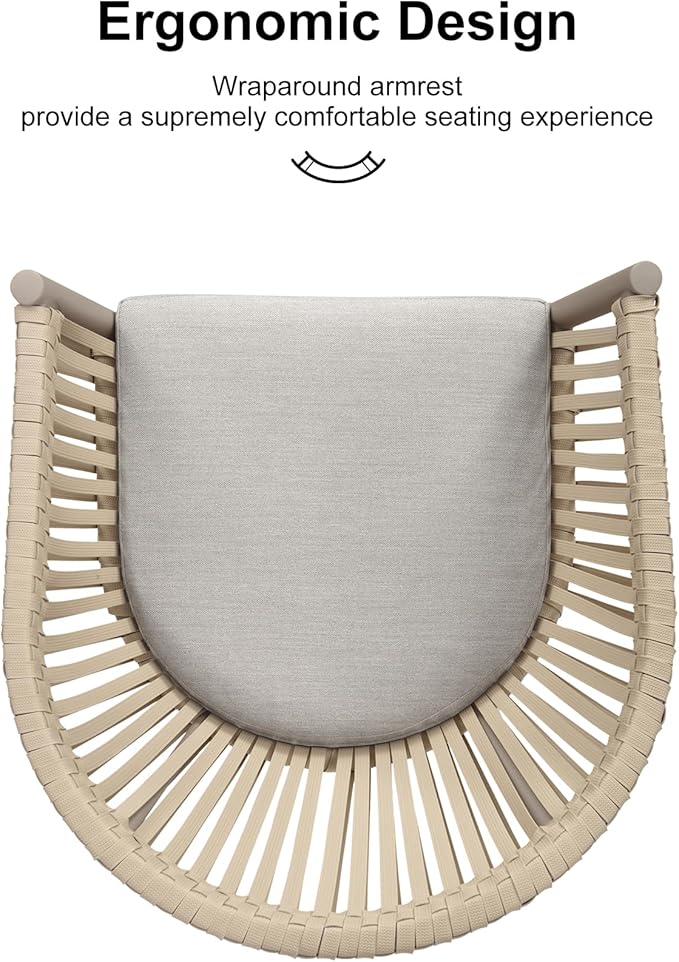 PURPLE LEAF 11 Pieces Outdoor Dining Set with Patio Aluminium Dining Table and Wicker Rattan Chairs Modern Furniture Cushions Sets for Backyard Indoor Decor Kitchen Champagne