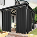 BONZER Outdoor Waterproof Curtains for Patio Privacy Grommet Light Filtering Outside Curtains for Gazebo, Porch, Pergola, Pavilion, 1 Panel, 84W x 95L inch, Charcoal