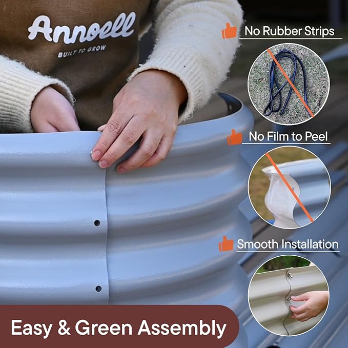 4-Pack 18” Tall Galvanized Raised Garden Beds – Small Space Garden Layout, Fits 170 Sq Ft Yard or Patio, 10x2x1.5 & 6x4x1.5 ft Metal Planter Box for Compact Outdoor Gardening-Brooklyn Grey