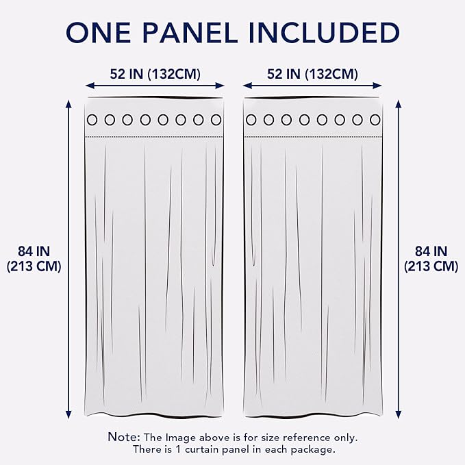 PureFit Outdoor Curtains for Patio Waterproof Weatherproof, UV Resistant Outside Curtains for Gazebo, Front Porch, Pergola, Sun Blocking Privacy Curtain, 52W x 84L inch, 1 Panel, Navy Blue