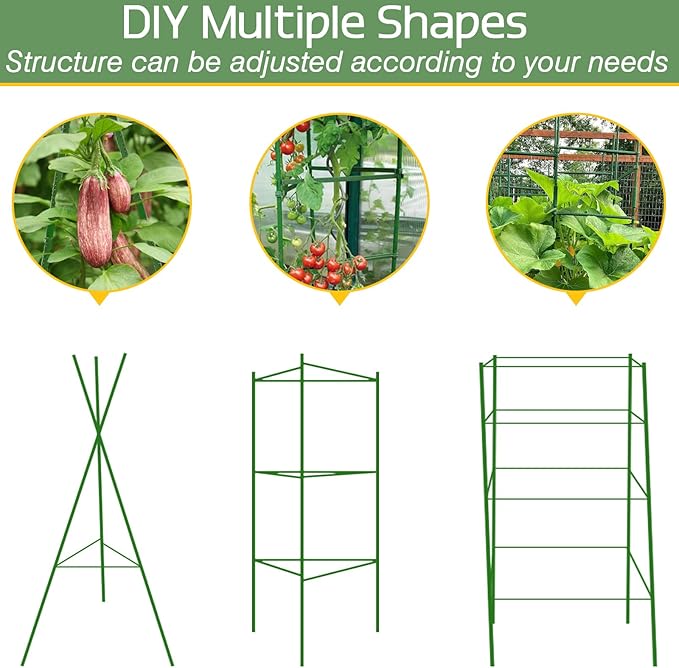 Halatool 2 Pack Tomato Cages for Garden,Up to 48in Adjustable Tomato Cage, Garden Stakes Tomato Trellis for Pots, Tomato Plant Support for Raised Garden Bed & Climbing Vegetables Flowers