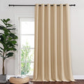 NICETOWN Sliding Door Curtain for Living Room, Blackout Patio Door Curtain & Drape Privacy Thermal Insulated Window Treatment for French, 1 Panel, Biscotti Beige, W80 x L144