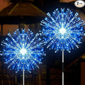 JJGoo Solar Firework Lights, 2 Pack 180 LEDs 2 Lighting Modes Solar Lights Outdoor Waterproof for Garden Patio Walkway Pathway Party Wedding Christmas Decorative -Blue