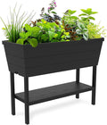 Keter Urban Bloomer 12.7‑Gallon Raised Garden Bed – Elevated Outdoor Planter Box with Self‑Watering Reservoir, Water Gauge & Drainage System, Perfect for Herbs & Vegetables, Dark Grey