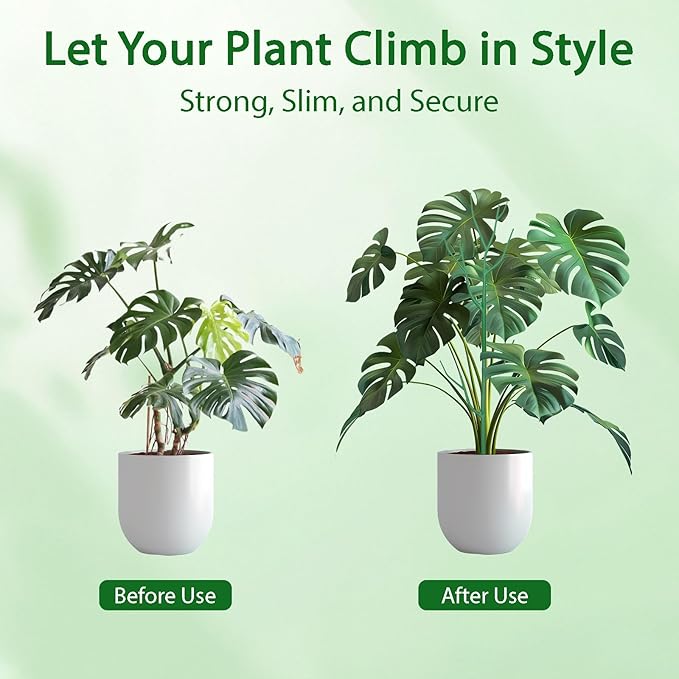 5 Pack Stackable Plant Supports Stakes, Sturdy Garden Trellis for Climbing & Vining Plants, Monstera, Pothos & Philodendron - Reusable Plant Stakes for Indoor & Outdoor Potted Plants