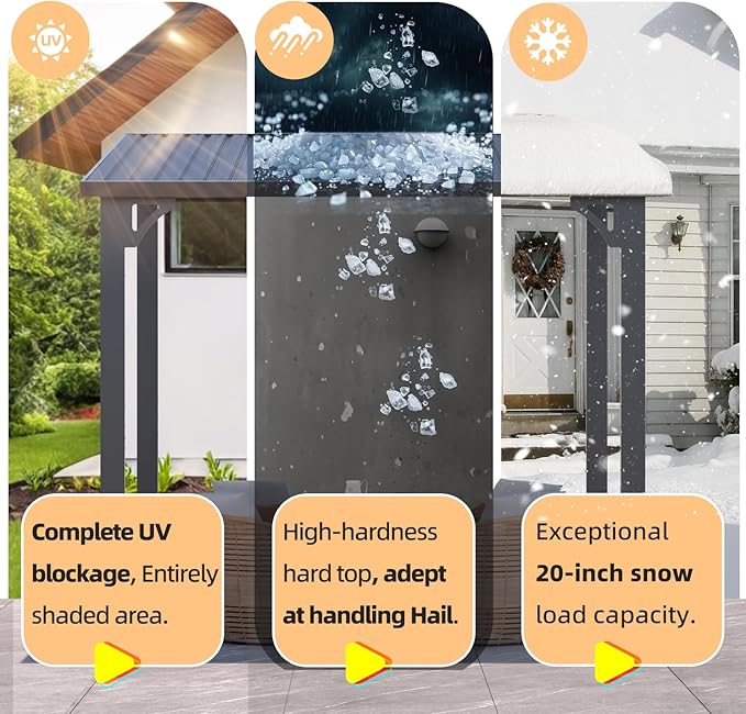 AECOJOY 20' x 12' Outdoor Gazebo Hardtop Pergola for Patio, Large 12x20 Galvanized Steel Heavy Duty Lean to Gazebo Wall-Mounted Pergolas and Gazebos Clearance, Metal Patio Roof Awnings for Backyard