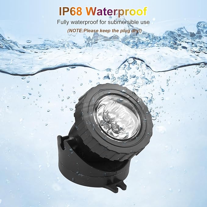 RGB Pond Lights with Timer, Super Bright LED Underwater Submersible Colorful Landscape Spotlights, Remote Control IP68 Waterproof Fountain Lights for Fish Aquarium Tank Garden Yard (Set of 5)