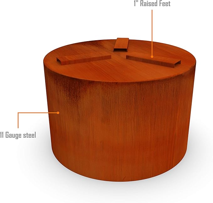 Plantercraft Large Round Corten Steel Planters for Outdoor Plants - 30x30 Inch Extra Large Outdoor Planter for Modern Patio, Deck, and Garden Landscapes