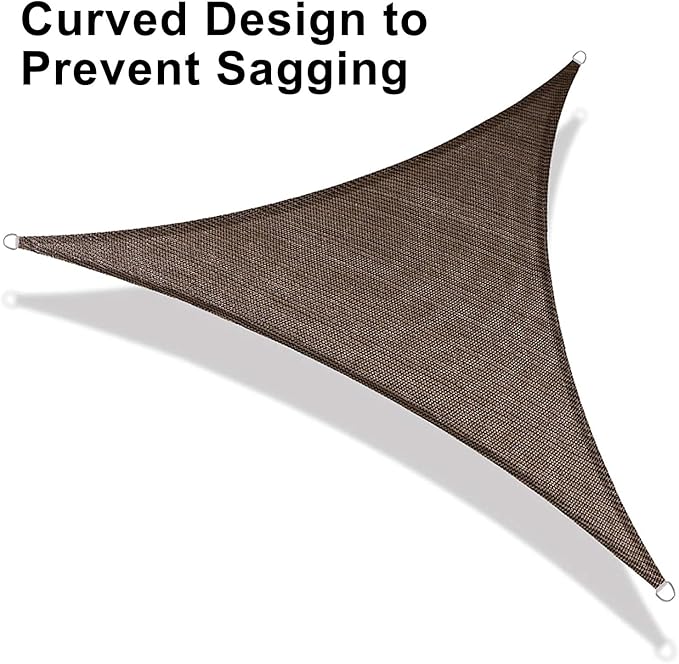 LOVE STORY Custom Size 12'x14'x18.4' Brown Sun Shade Sail Right Triangle Sunshade Fabric Awning Canopy for Patio Backyard Carport Pergola (Customized)