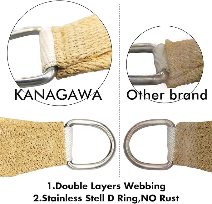 KANAGAWA 10'X10' Sand Custom Size Sun Shade Sail Square UV Block Canopy Cover for Patio Backyard Lawn Garden Outdoor (Customized Available)