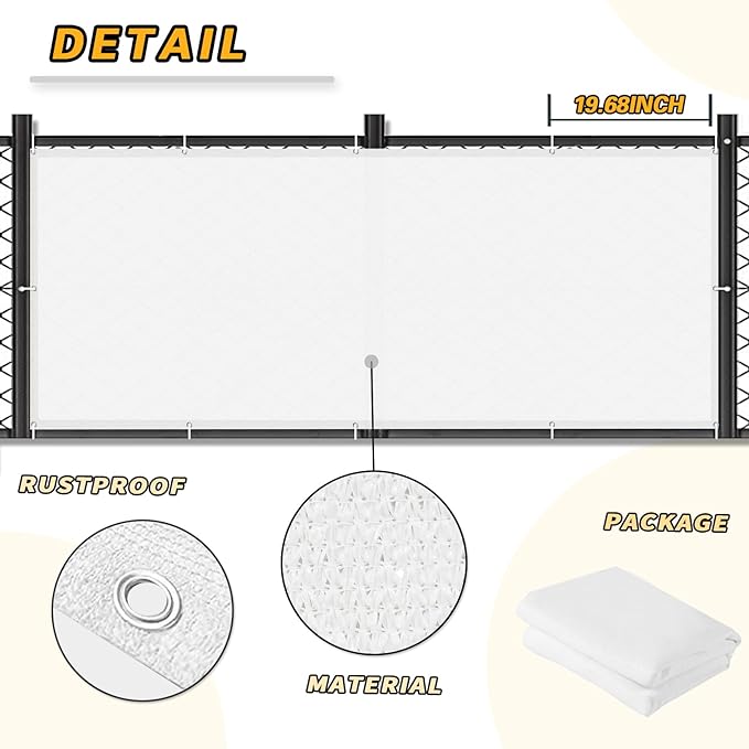 LOVE STORY Balcony Privacy Screen, 2.5'x6' Deck Shield Screen Fence Cover,UV Protection and Weather-Resistant,3 FT Height for Deck, Patio, Backyard, Outdoor Pool, Porch, Railing, White