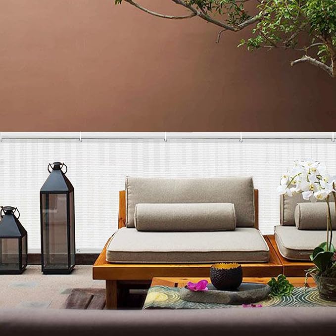 LOVE STORY Balcony Privacy Screen, 3'x16' Deck Shield Screen Fence Cover,UV Protection and Weather-Resistant,3 FT Height for Deck, Patio, Backyard, Outdoor Pool, Porch, Railing, White